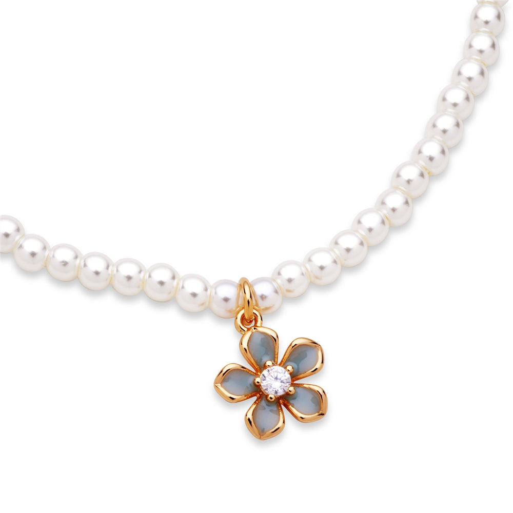 August Woods Gold Green Floral Pearl Bracelet