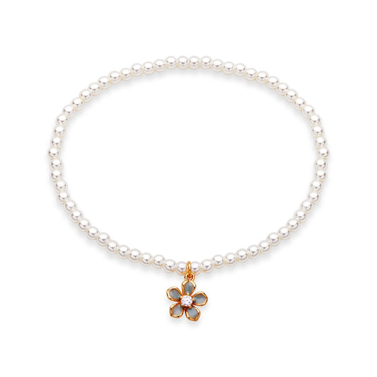 August Woods Gold Green Floral Pearl Bracelet