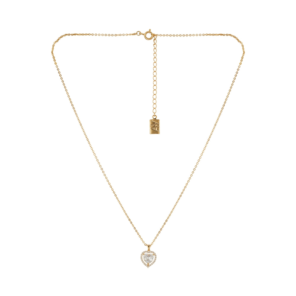 August Woods Gold Halo Heart Necklace