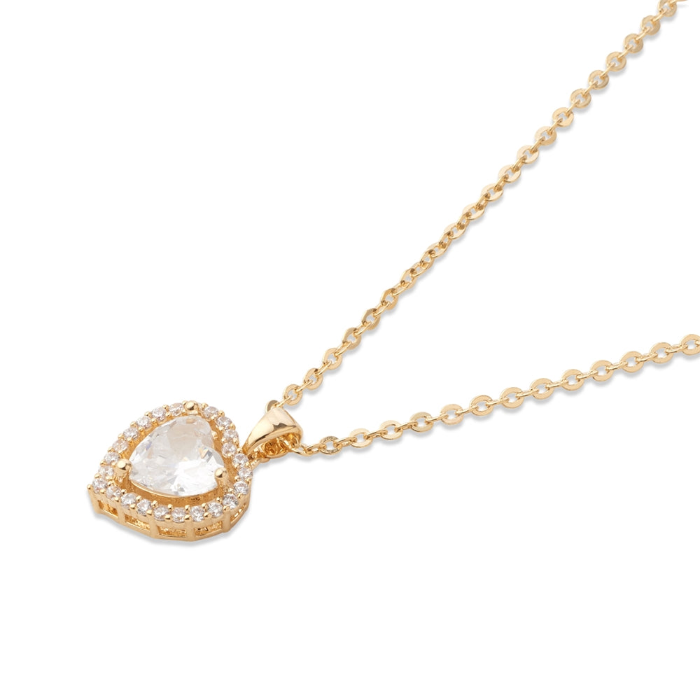 August Woods Gold Halo Heart Necklace