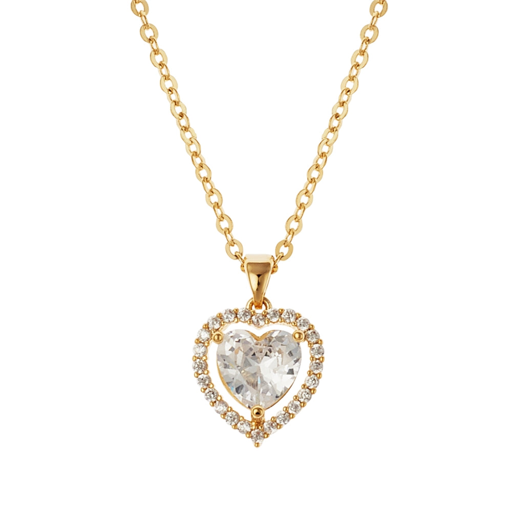 August Woods Gold Halo Heart Necklace