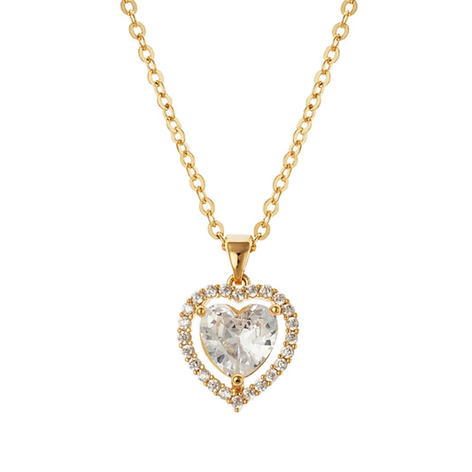 August Woods Gold Halo Heart Necklace