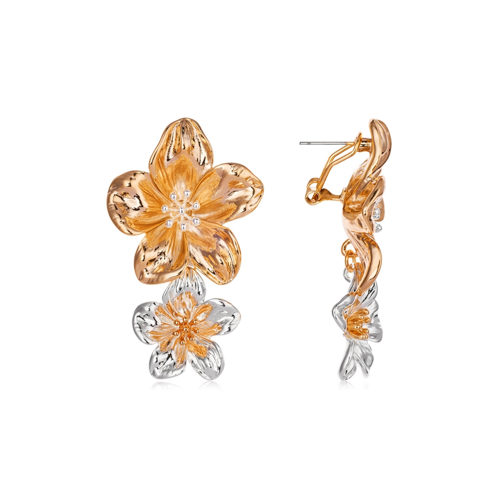 August Woods Gold Large Floral Drop Earrings