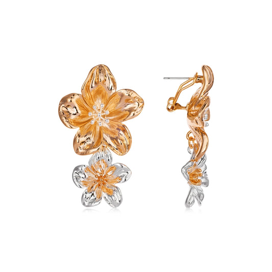 August Woods Gold Large Floral Drop Earrings