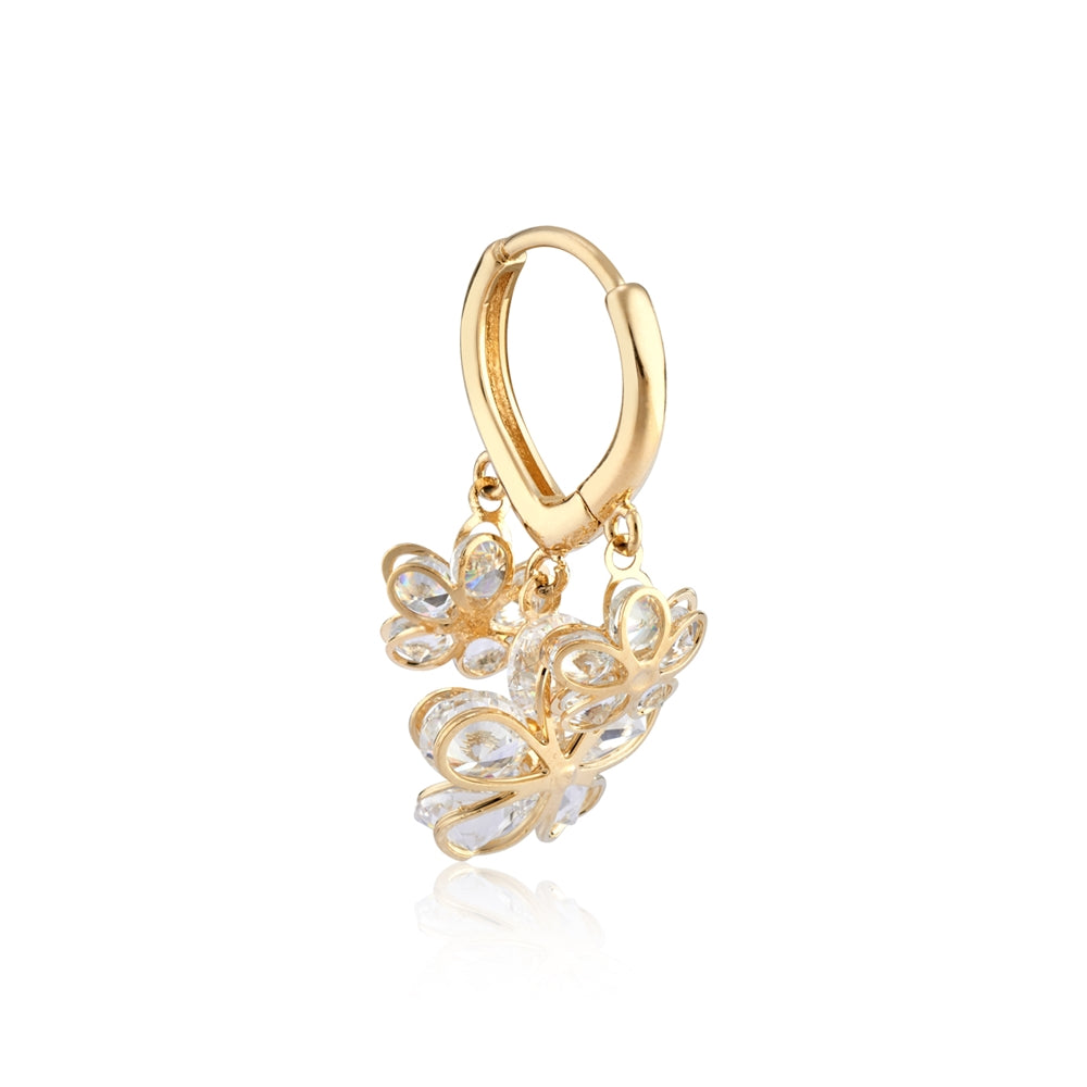 August Woods Gold Triple Floral Drop Earrings