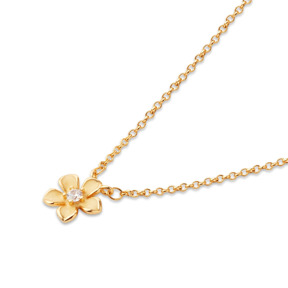 August Woods Gold Yellow Floral Pearl Necklace