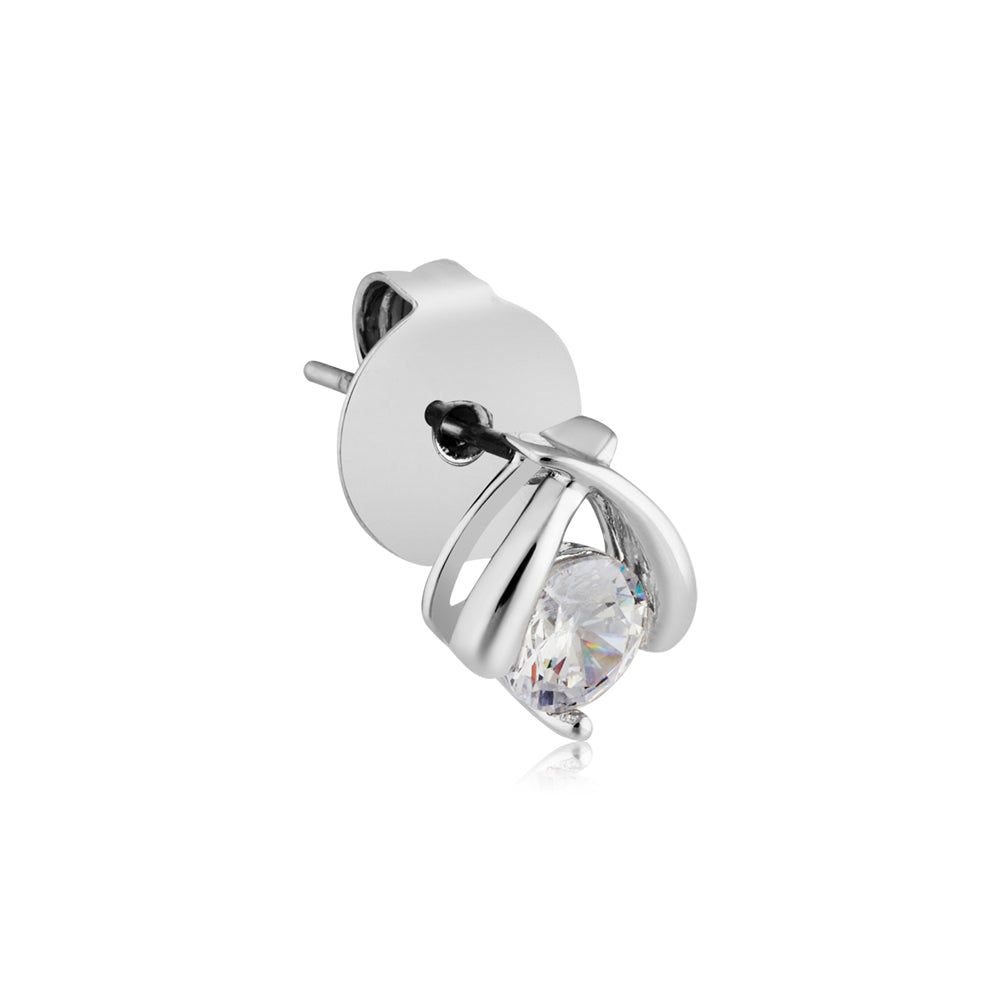 August Woods Silver Cross Sparkle Stud Earrings