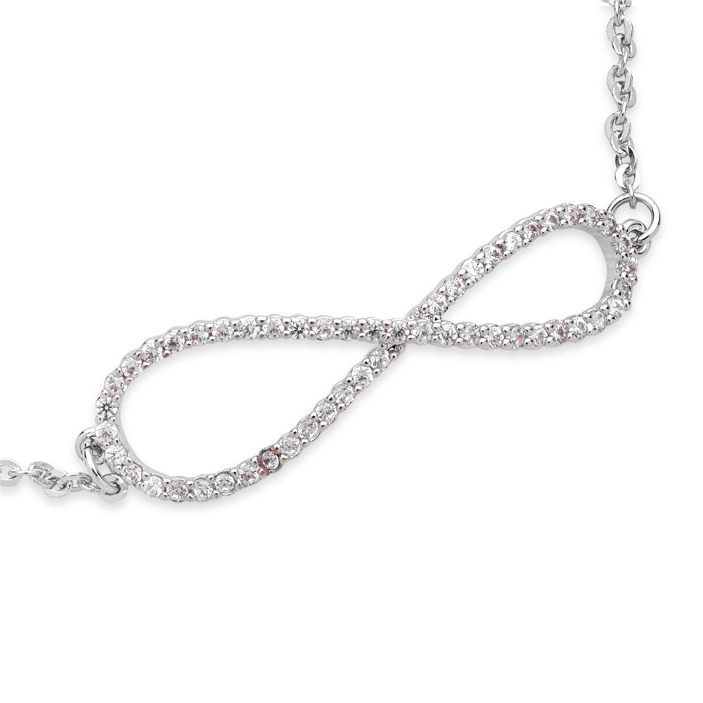August Woods Silver Crystal Infinity Bracelet