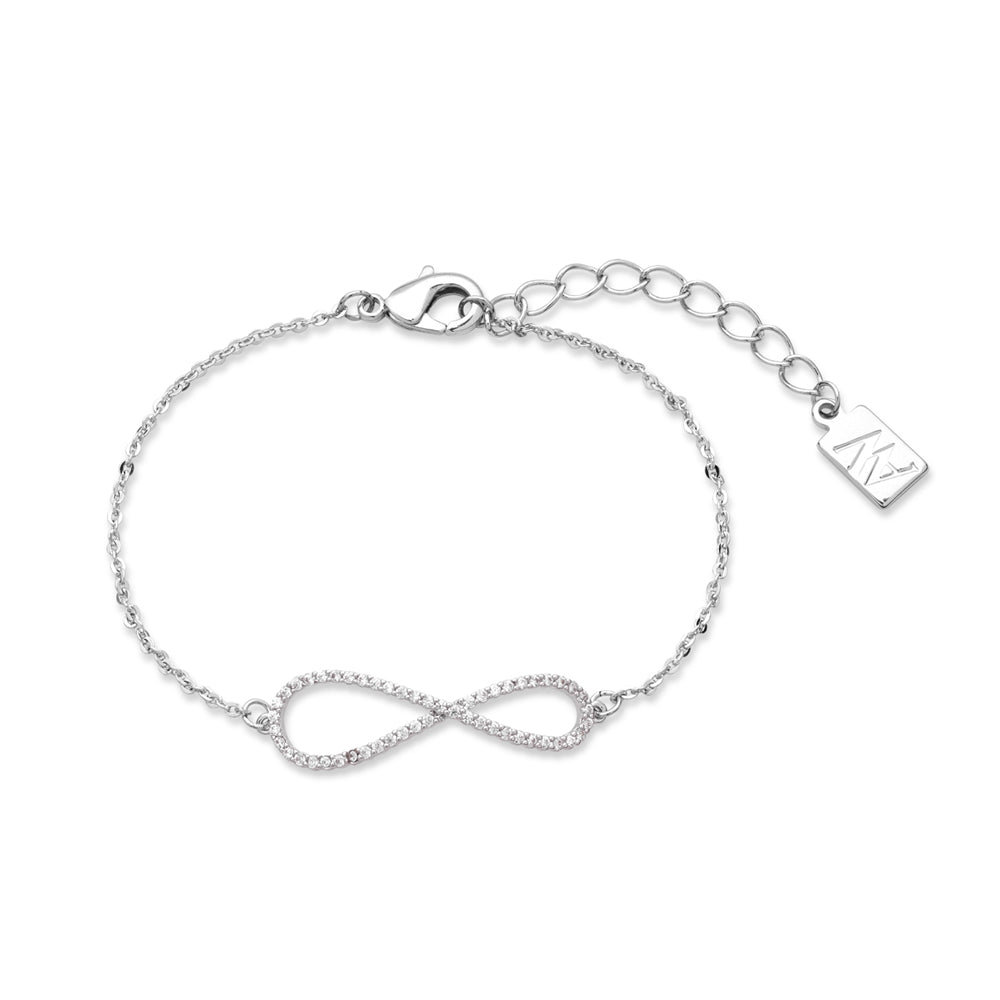 August Woods Silver Crystal Infinity Bracelet