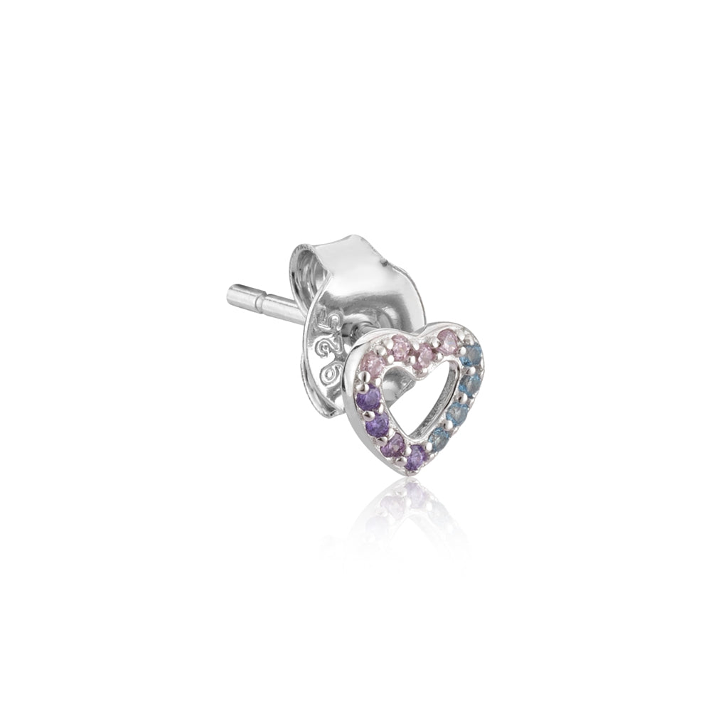 Argento Kids Multi Crystal Heart Earrings