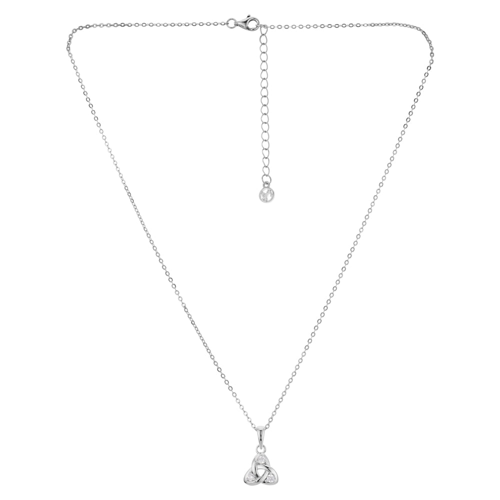 Argento Silver Crystal Celtic Knot Necklace