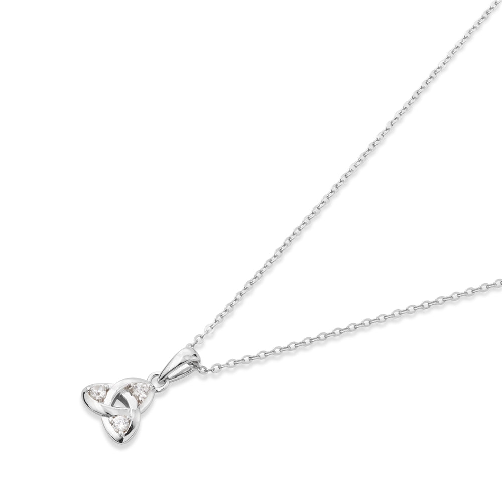 Argento Silver Crystal Celtic Knot Necklace