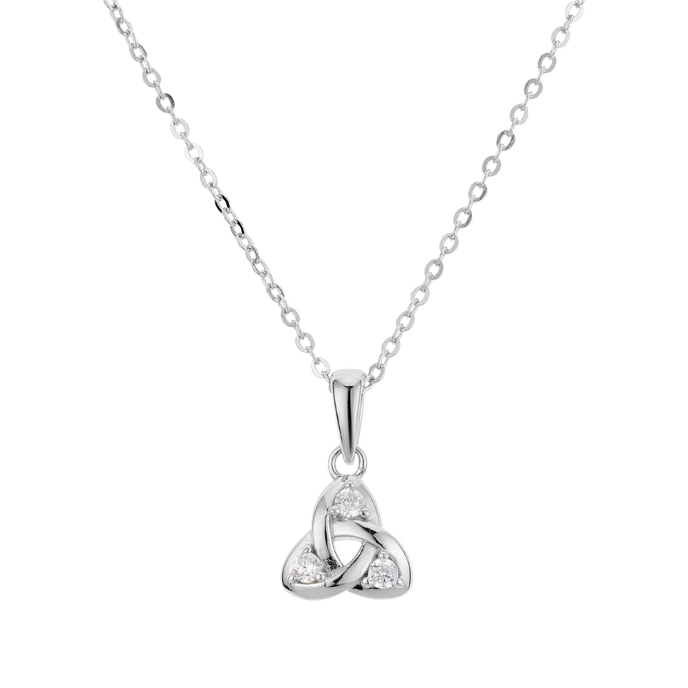 Argento Silver Crystal Celtic Knot Necklace