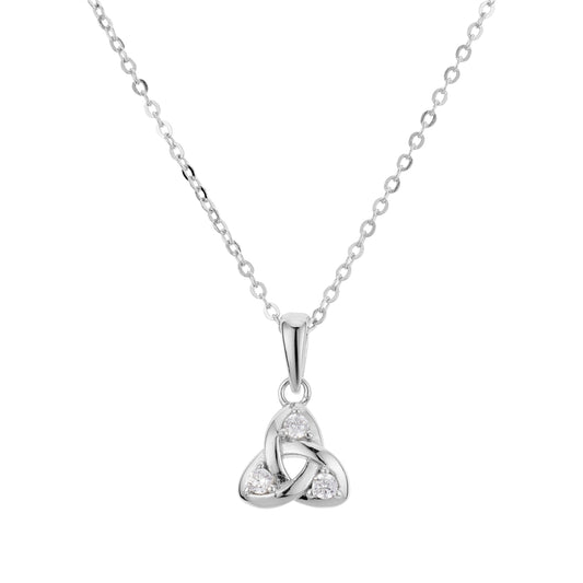 Argento Silver Crystal Celtic Knot Necklace