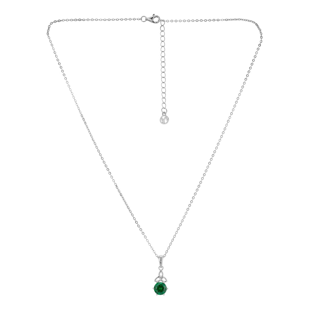 Argento Silver Emerald Celtic Necklace