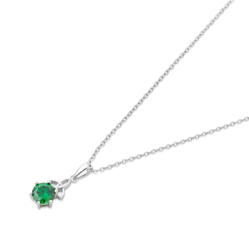 Argento Silver Emerald Celtic Necklace