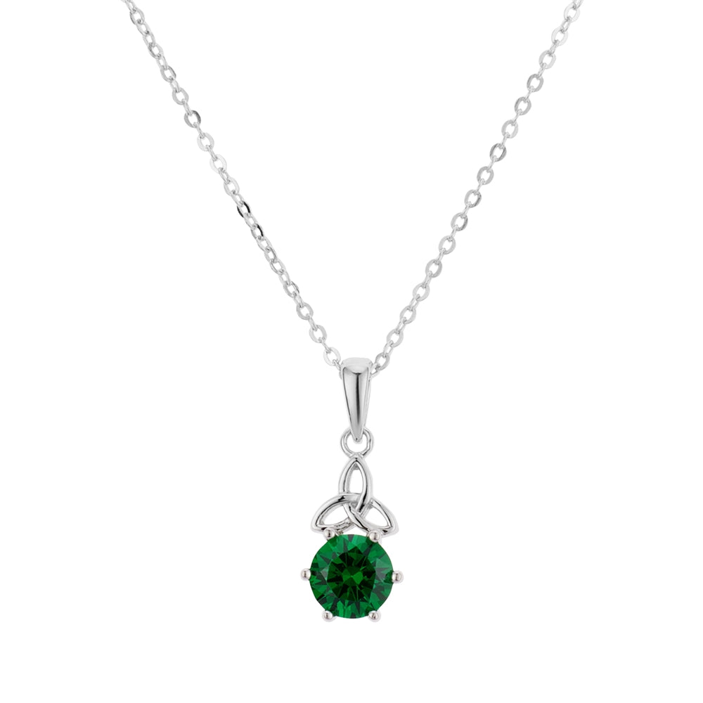 Argento Silver Emerald Celtic Necklace