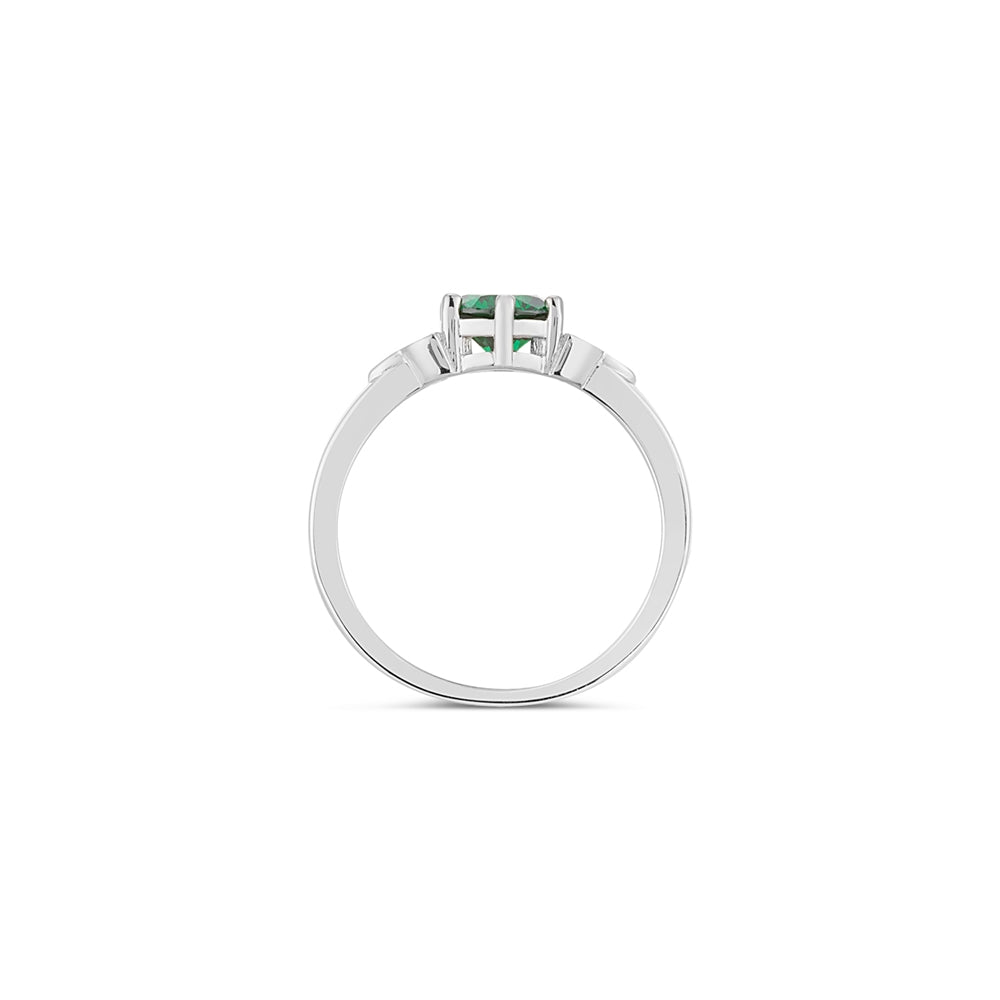Argento Silver Emerald Celtic Ring