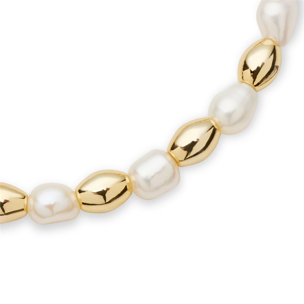 August Woods Gold Beaded Pearl Bracelet