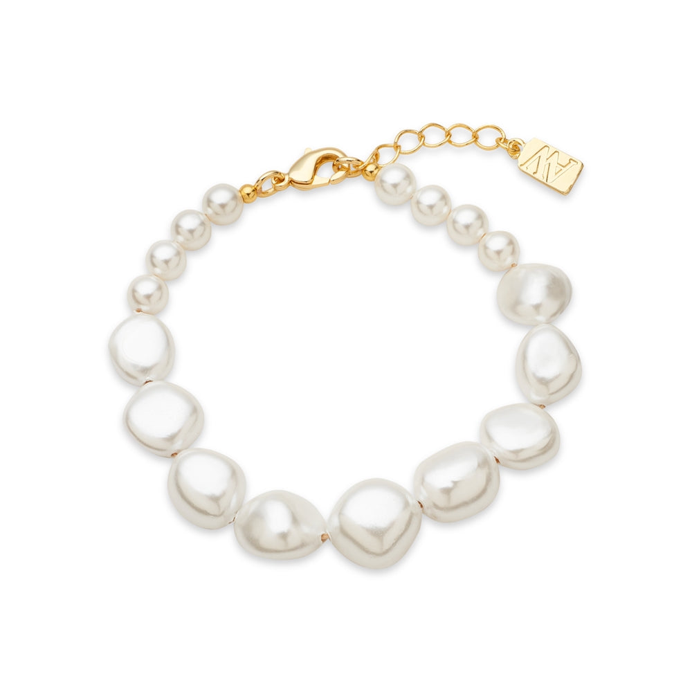August Woods Gold Large Pearl Bracelet