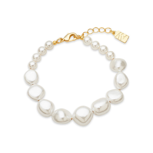 August Woods Gold Large Pearl Bracelet