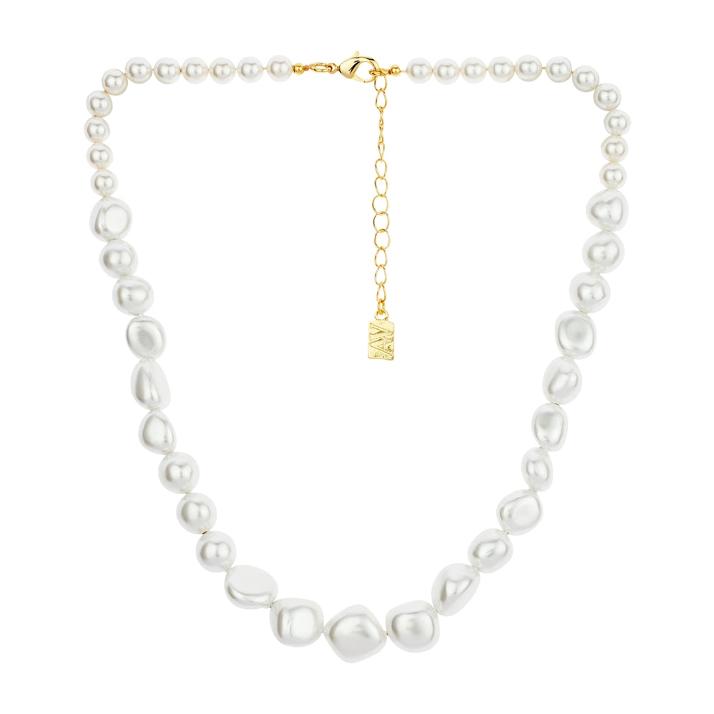August Woods Gold Large Pearl Statement Necklace