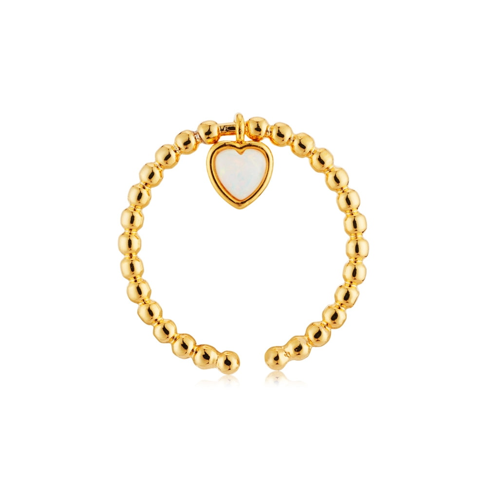 August Woods Gold Opal Stone Heart Ring