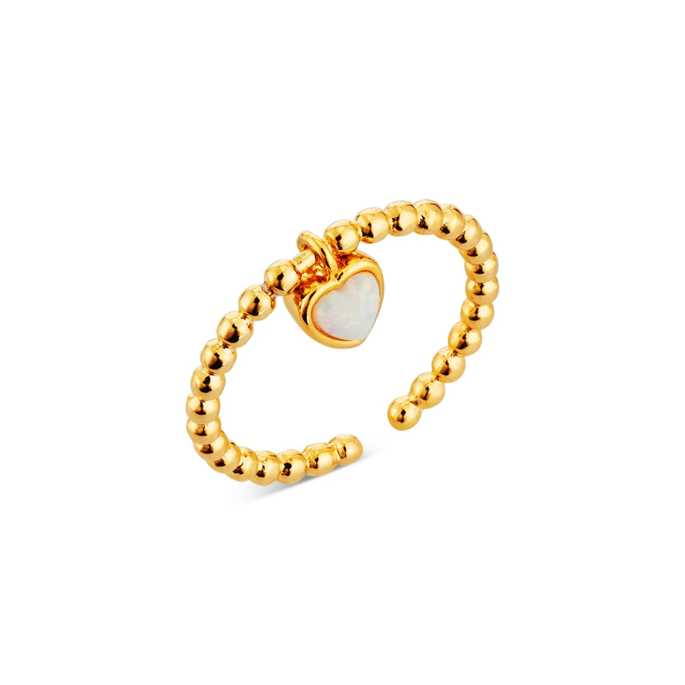August Woods Gold Opal Stone Heart Ring