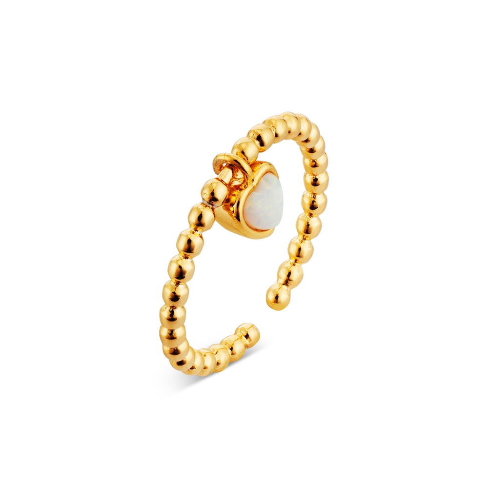 August Woods Gold Opal Stone Heart Ring