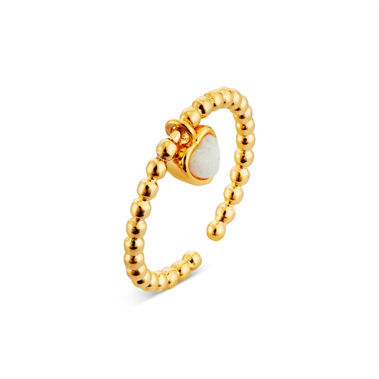 August Woods Gold Opal Stone Heart Ring
