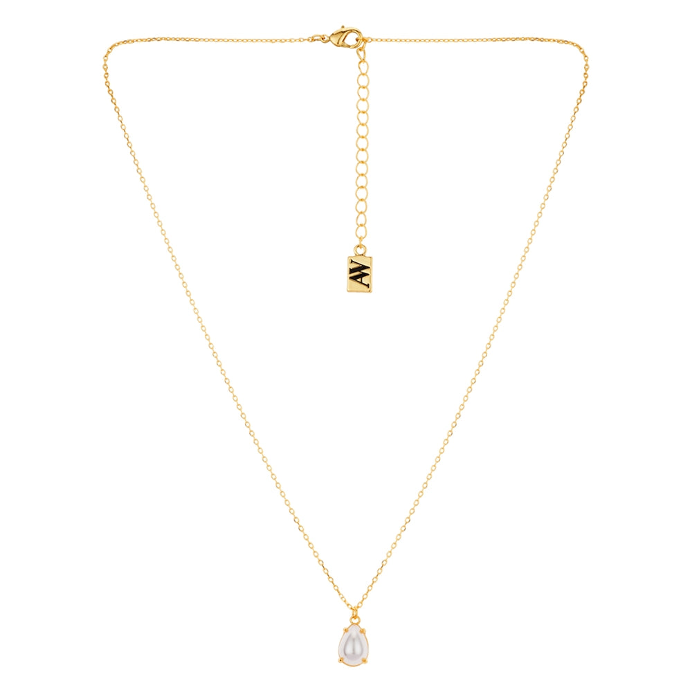 August Woods Gold Pear Shaped Pearl Necklace