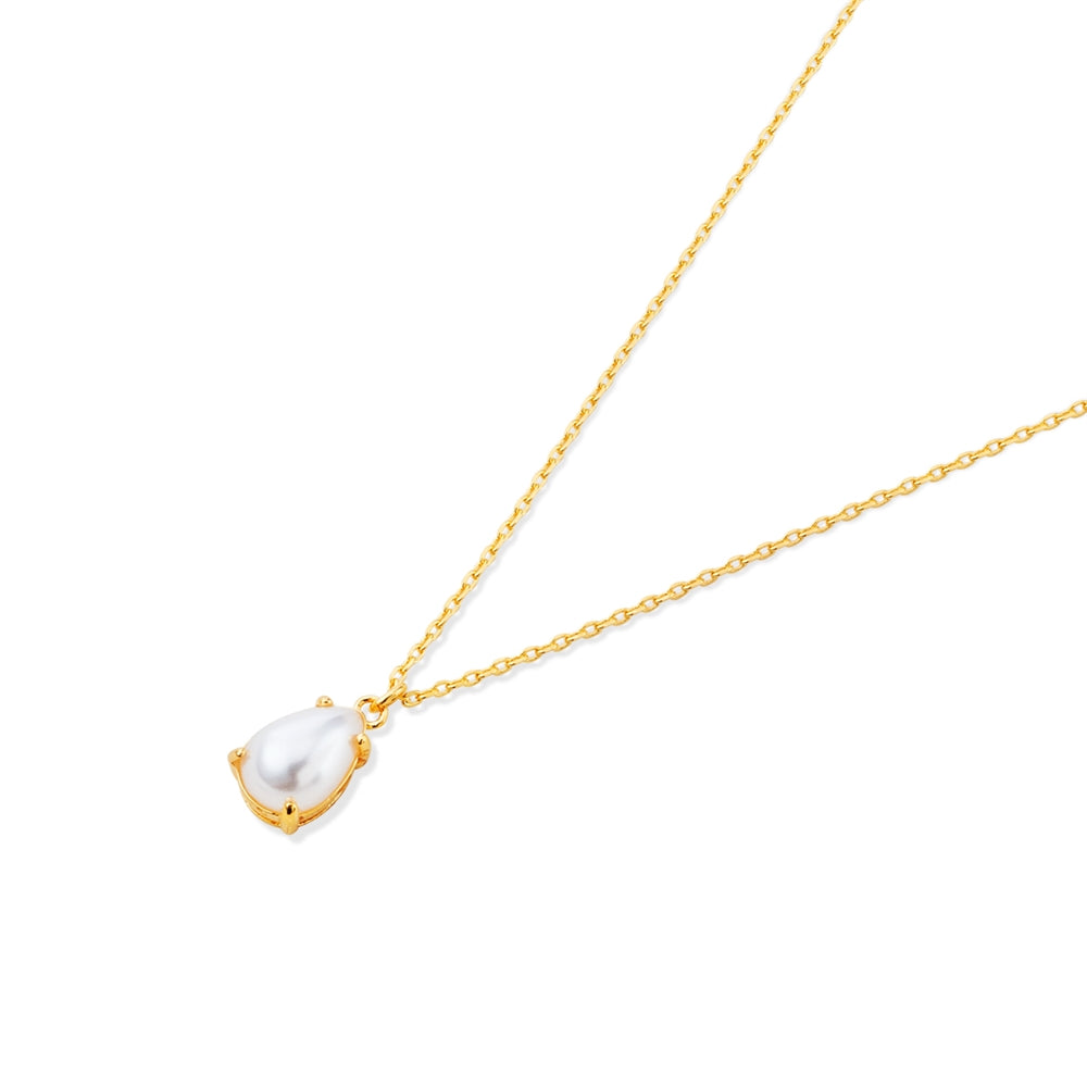 August Woods Gold Pear Shaped Pearl Necklace