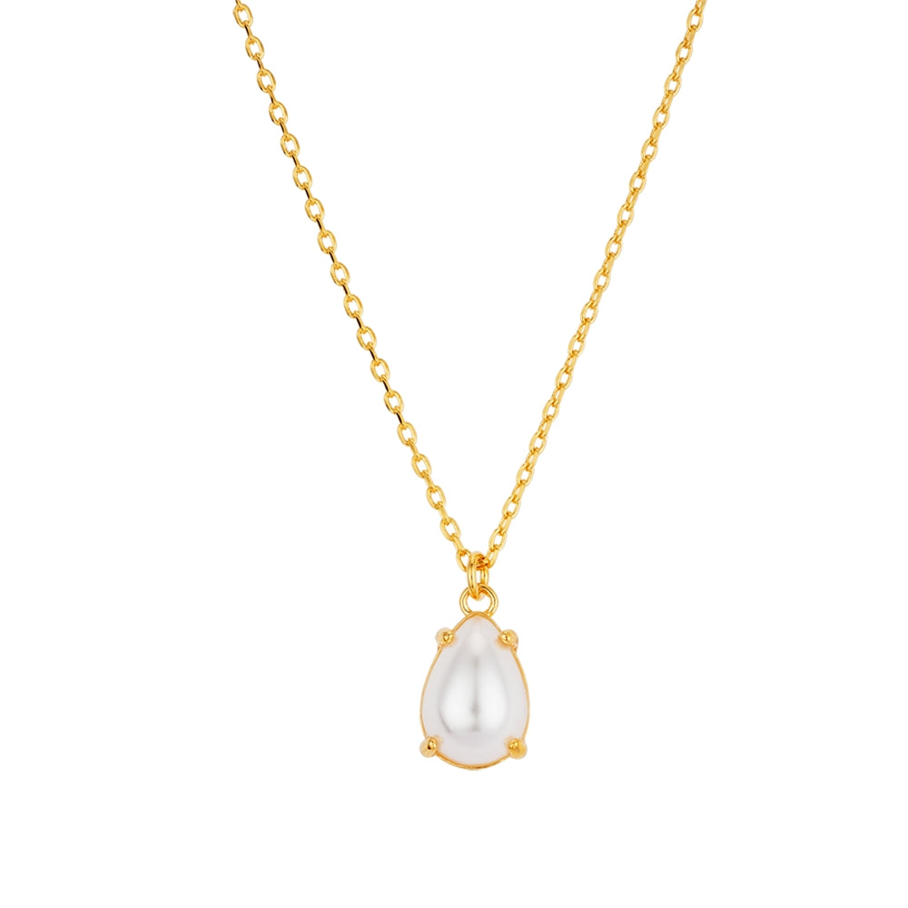 August Woods Gold Pear Shaped Pearl Necklace