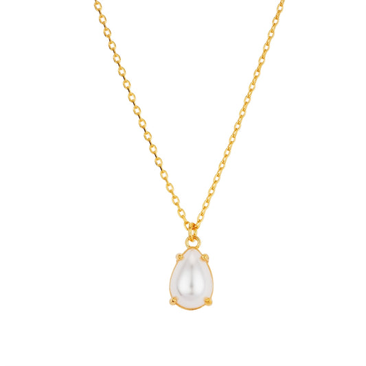 August Woods Gold Pear Shaped Pearl Necklace