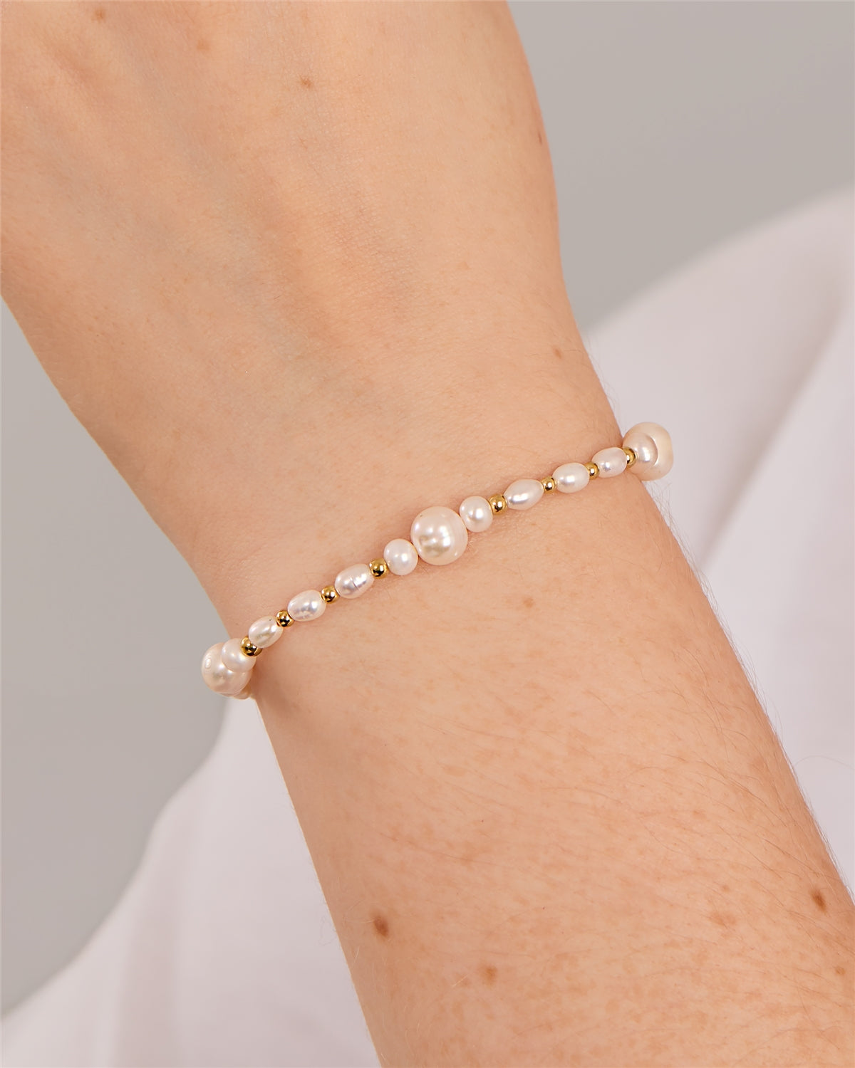 Over & Over Gold Stainless Steel Multi Pearl Bracelet