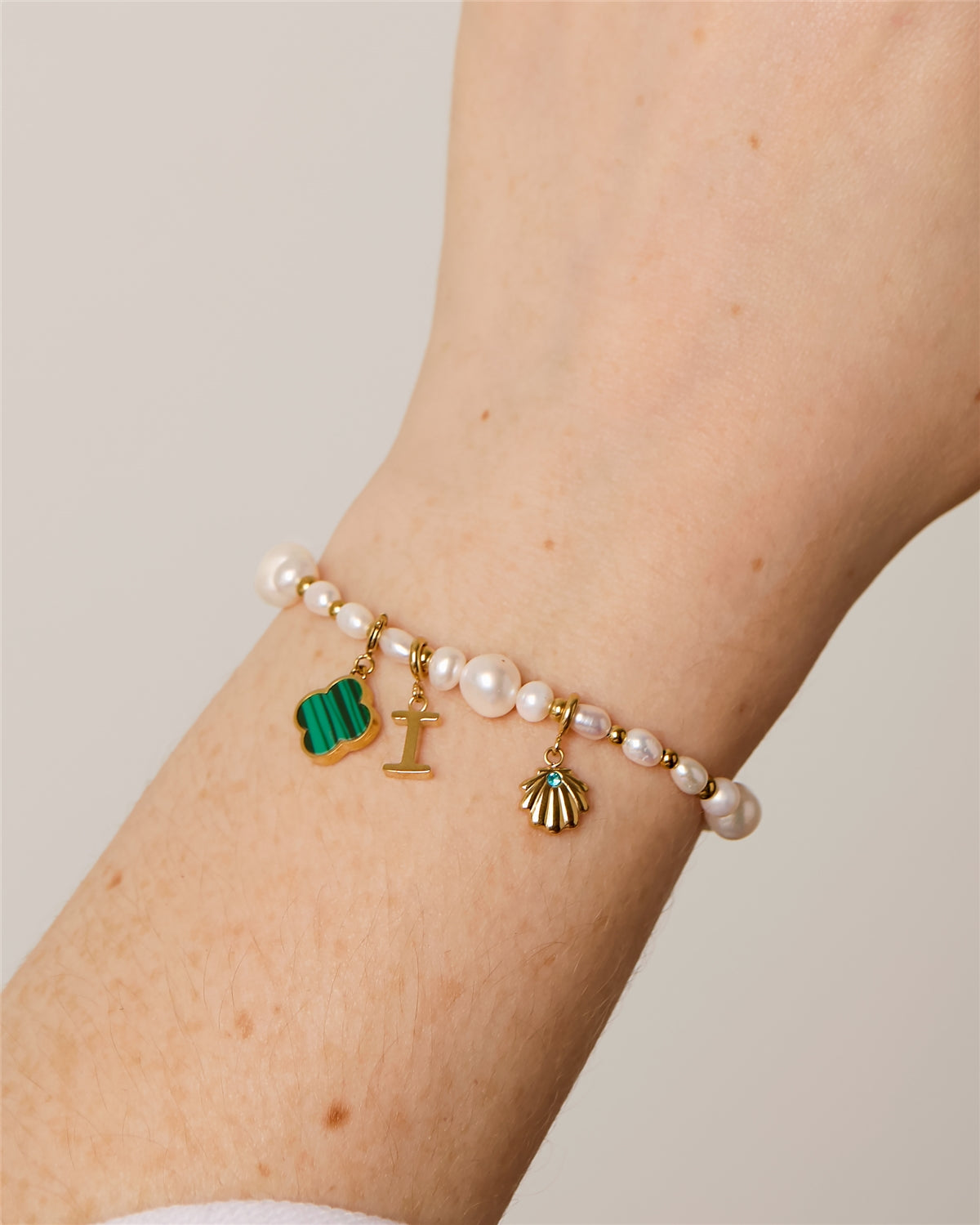 Over & Over Gold Stainless Steel Multi Pearl Bracelet