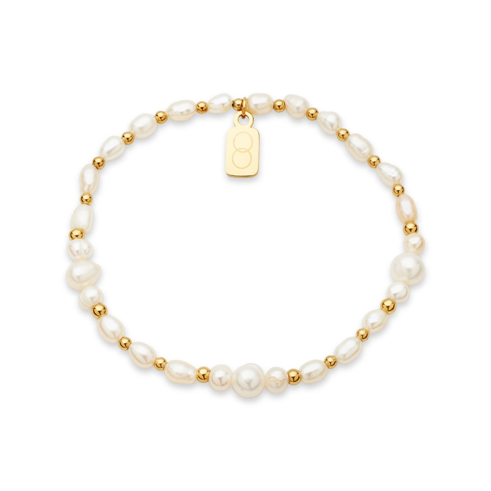 Over & Over Gold Stainless Steel Multi Pearl Bracelet