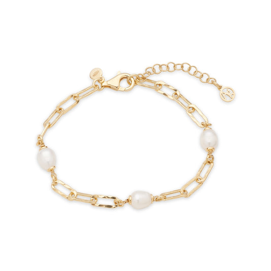 Argento Gold Multi Pearl Chain Bracelet
