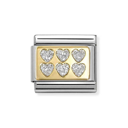 Nomination Glitter Hearts Charm
