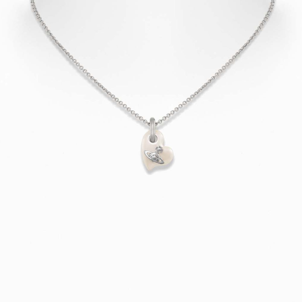 Vivienne Westwood Silver Florentia Pearl Heart Necklace