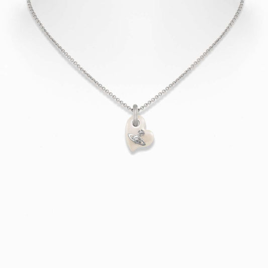 Vivienne Westwood Silver Florentia Pearl Heart Necklace
