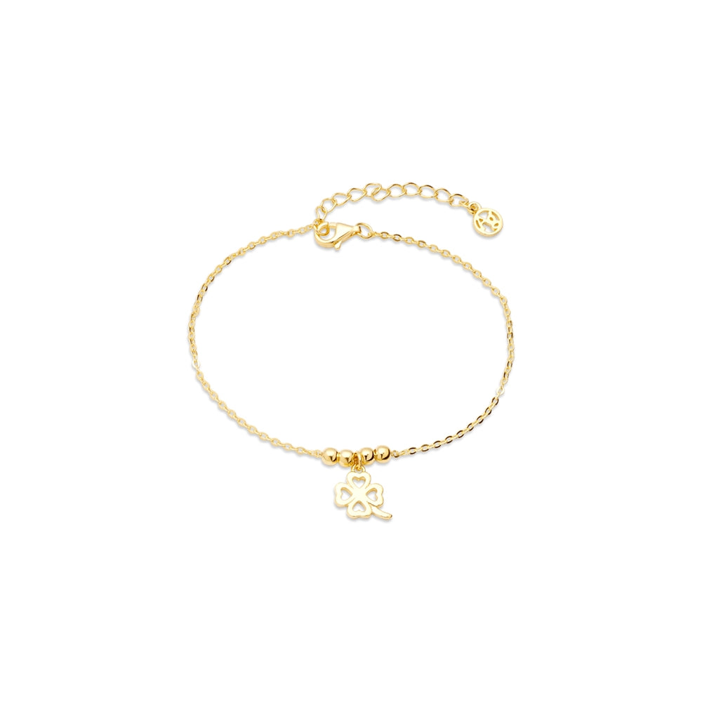 Argento Gold Clover + Beads Bracelet