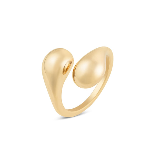 August Woods Gold Chunky Teardrop Ring