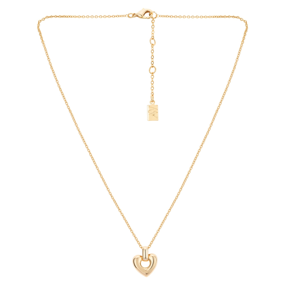 August Woods Gold Puffed Heart Necklace