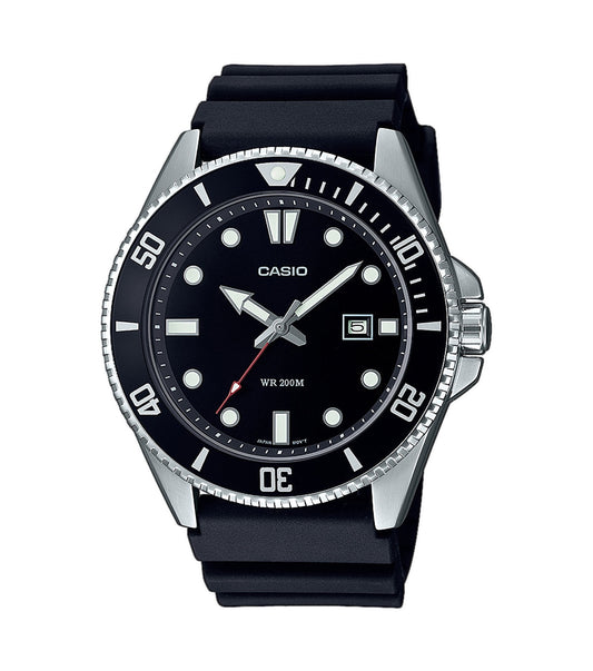 Casio Mens Stainless Steel Black Strap Diver Watch