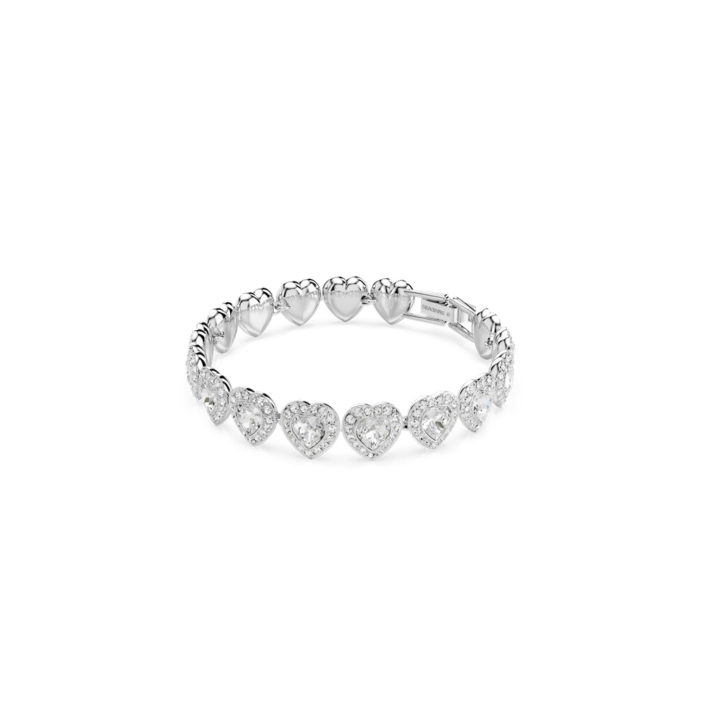 Swarovski Ariana Grande x Swarovski Rhodium Plated Heart Tennis Bracelet