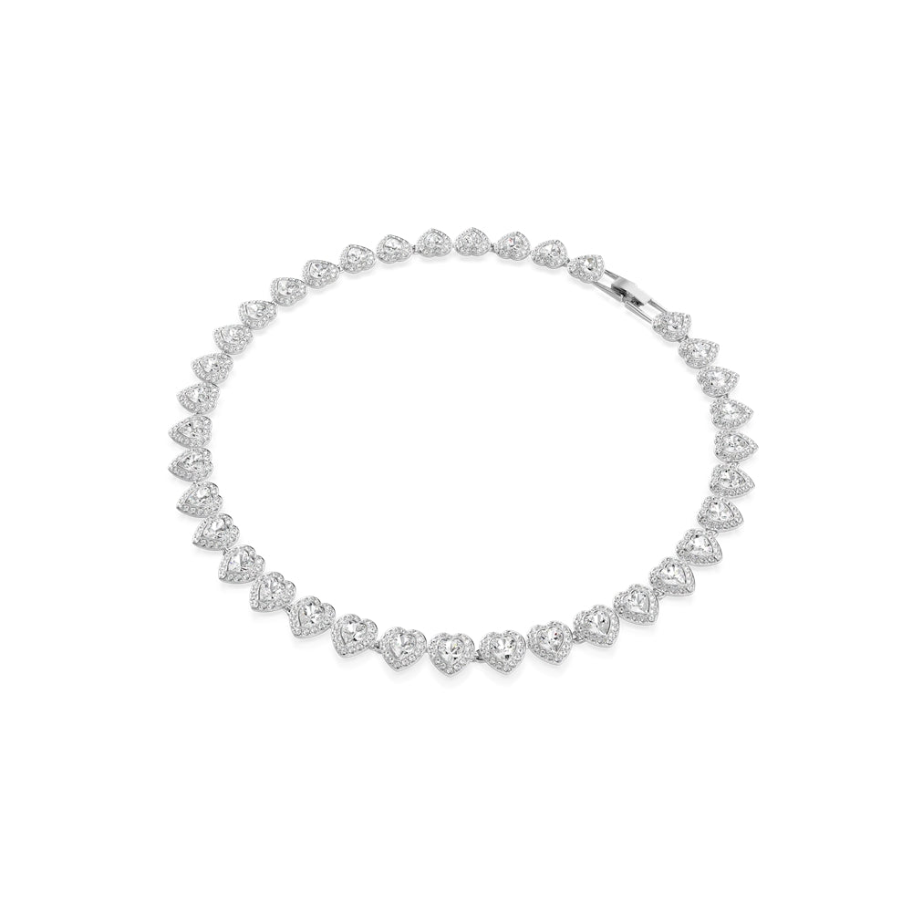 Swarovski Ariana Grande x Swarovski Rhodium Plated Heart Statement Tennis Necklace