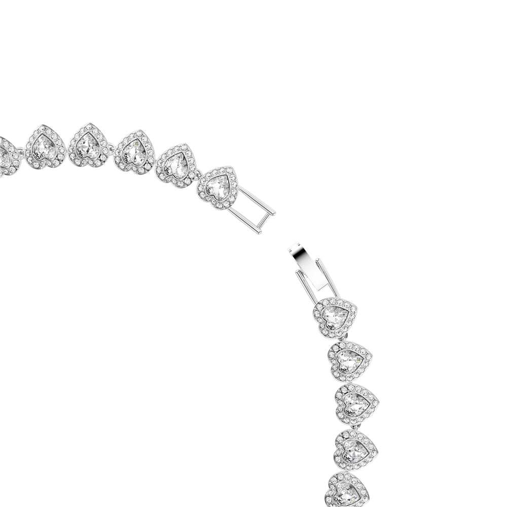 Swarovski Ariana Grande x Swarovski Rhodium Plated Heart Statement Tennis Necklace