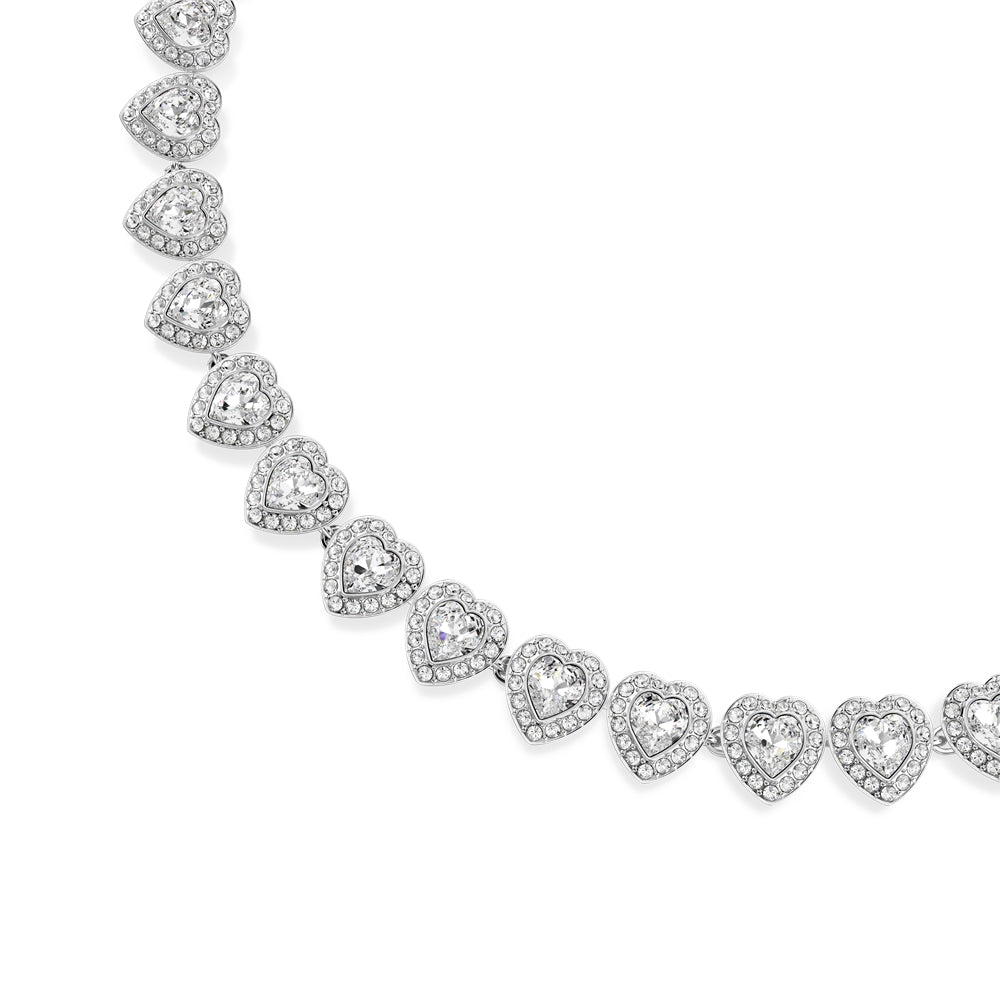 Swarovski Ariana Grande x Swarovski Rhodium Plated Heart Statement Tennis Necklace