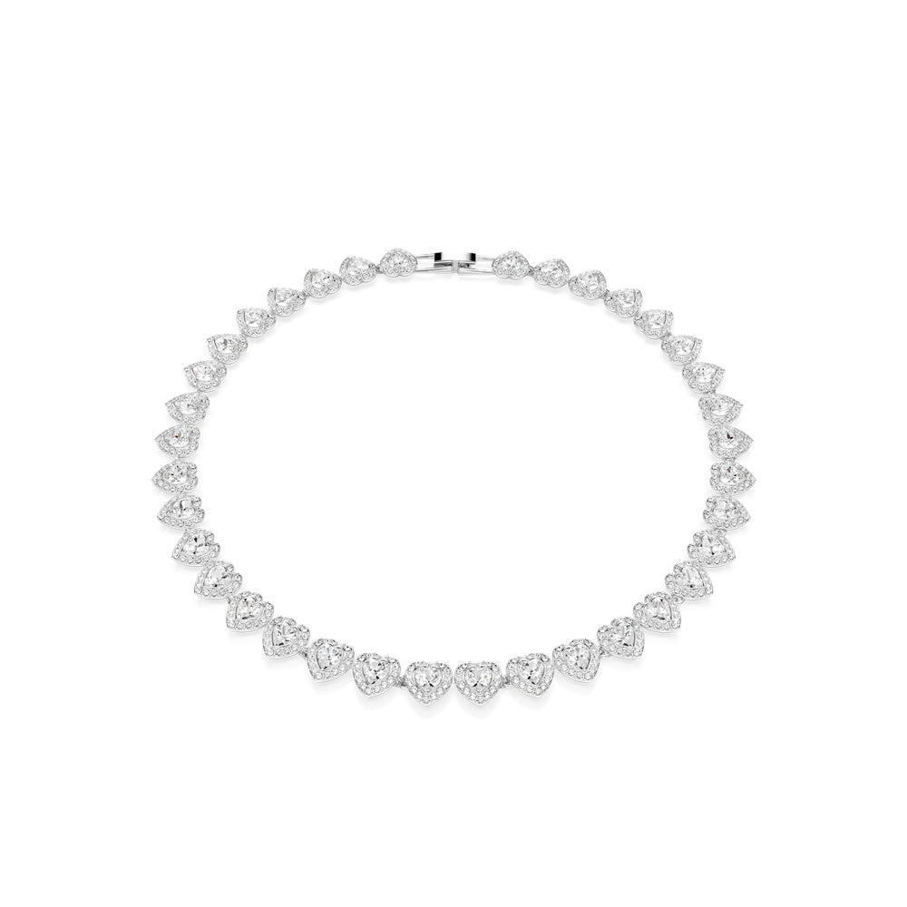 Swarovski Ariana Grande x Swarovski Rhodium Plated Heart Statement Tennis Necklace